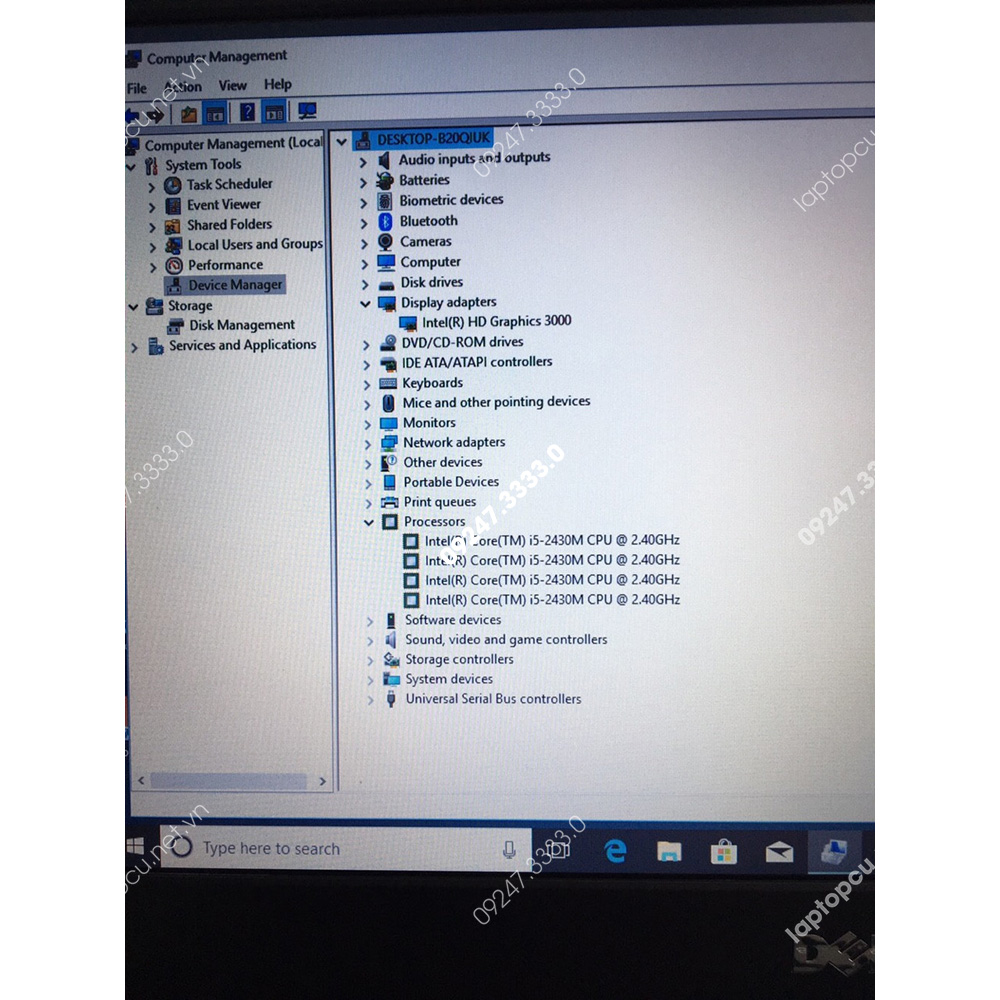 Laptop cũ Dell Vostro i5-2430M 4Gb SSD 128Gb màn hình 14inch - GH343