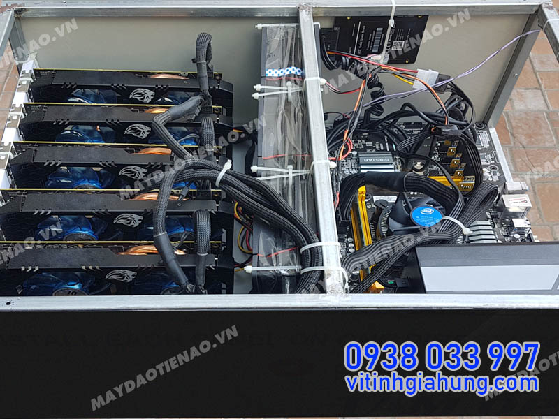 DÀN MÁY ĐÀO TIỀN ẢO BITCOIN 6 VGA RX 570 4GB