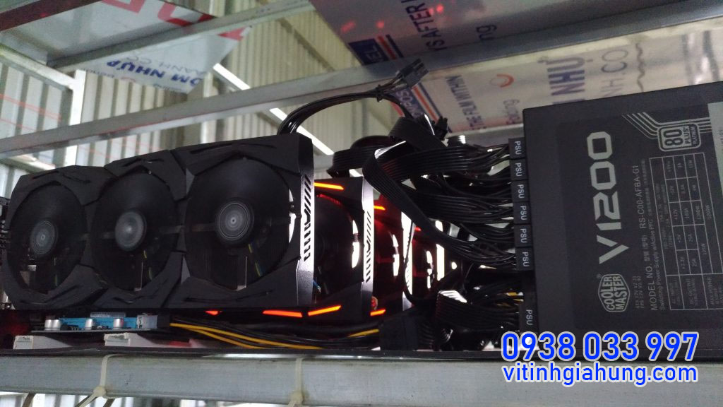 DÀN MÁY ĐÀO TIỀN ẢO BITCOIN 6 VGA RX 580 4GB