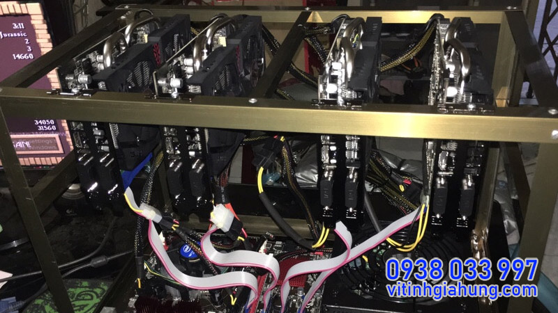 DÀN MÁY ĐÀO TIỀN ẢO BITCOIN 6 VGA RX 580 4GB