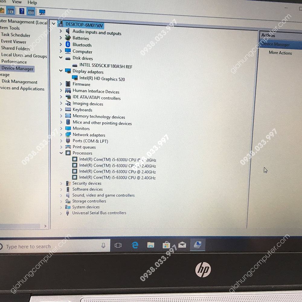 Laptop cũ HP Elitebook 820 G3 intel Core™ i5 6300U Ram 8Gb SSD 256Gb (Cũ) - GH336