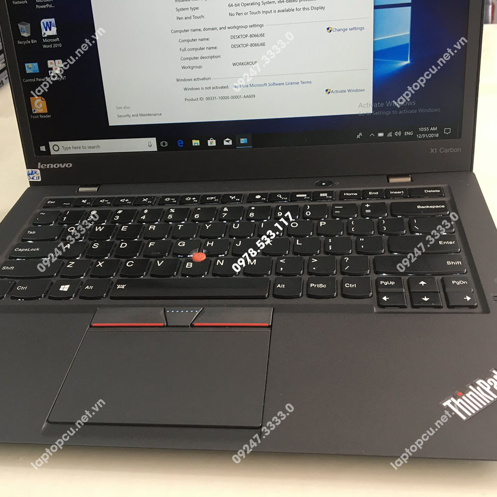 Laptop cũ Lenovo Thinkpad X1 Carbon gen 3 Core i7-5600u Ram 8Gb SSD 256gb màn hình 2K